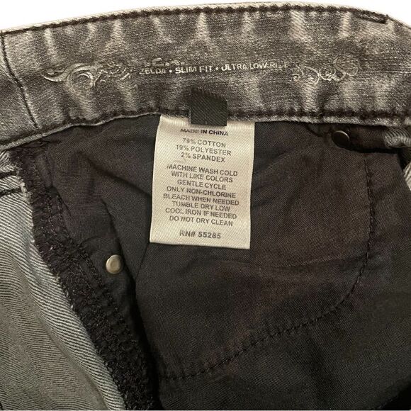 Express Zelda Slim Fit Ultra Low Rise Gray Jeans (Size 8) - Picture 5 of 11